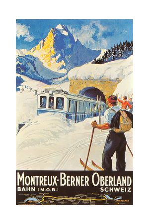 Montreux Ski Poster Premium Poster
