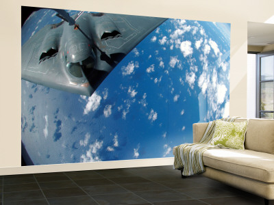 KC-135 Stratotanker Refuels B-2 Spirit Wall Mural – Large
