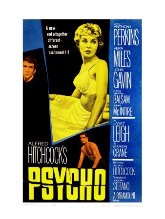 Psycho, Anthony Perkins, Janet Leigh, John Gavin, 1960 Photo