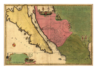 1720 Map of Baja California and Northwest Mexico, Showing California as an Island Photo