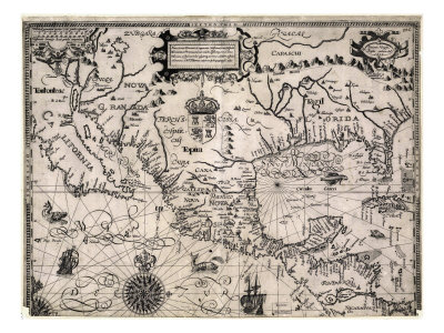 Map Of America And Mexico. 1600 Map of Spanish