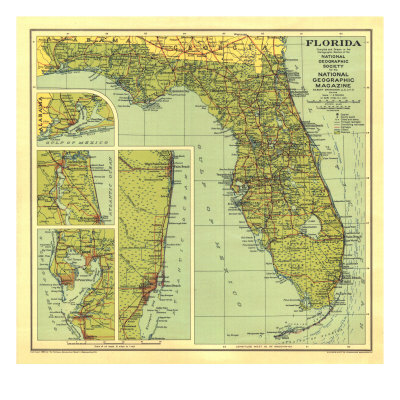 Florida Map 1930 Premium florida map. Florida Map 1930 Premium