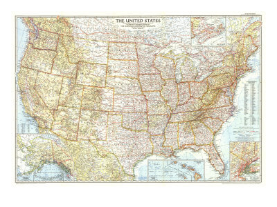 1956 United States of America Map Poster by  National Geographic Maps