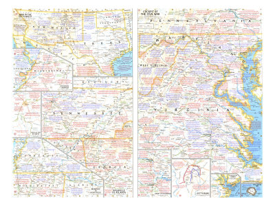 civil war map. Battlefields Of The Civil War