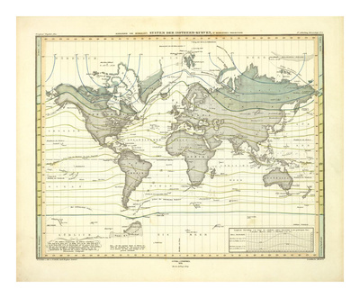 Alexander von Humboldt's System Der Isotherm-Kurven, c.1849 Posters by Heinrich Berghaus