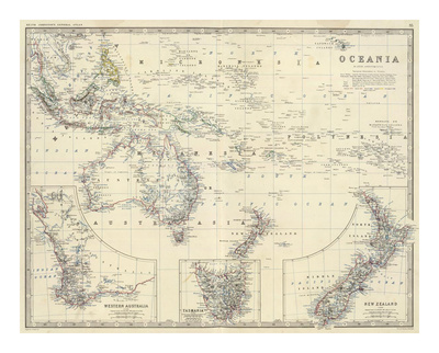 Oceania, c.1861 Art by Alexander Keith Johnston