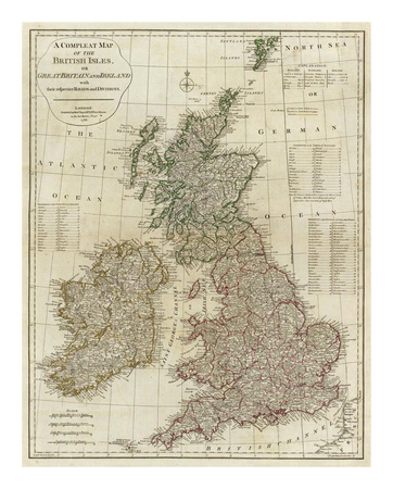 A Complete Map of the British Isles, c.1788 Posters by Thomas Kitchin