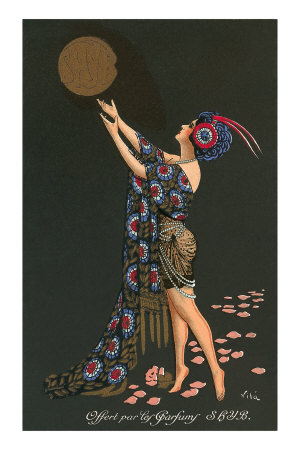 Costumed Lady and Gold Seal Premium Poster