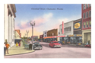 Cleveland Street, Clearwater, Florida Premium Poster