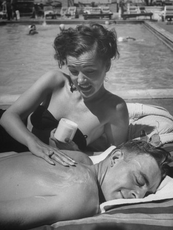 Rubbed with Sunblock by His Wife Ella Raines Premium Photographic