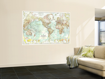 1957 World Map Wall Mural by  National Geographic Maps