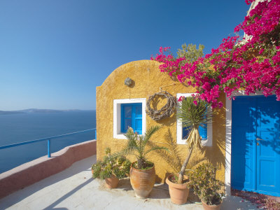 Colorful House in Santorini, Cyclades, Greek Islands