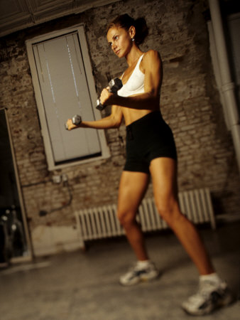 Women Working Out with Hand Wieghts, New York, New York, USA Photographic Print by Paul Sutton