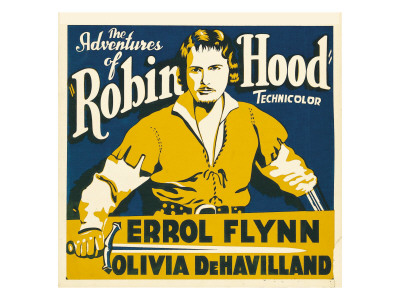 The Adventures of Robin Hood, Errol Flynn on Jumbo Window Card, 1938 Photo