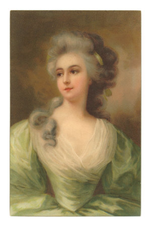 Baroque Portrait of Lady Premium Poster