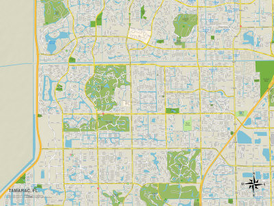 Political Map of Tamarac, FL Posters