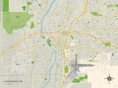 Political Map of Albuquerque, NM Prints