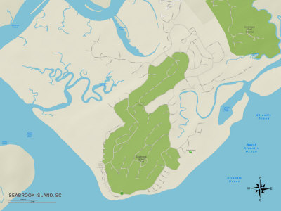 Political Map of Seabrook Island, SC Posters
