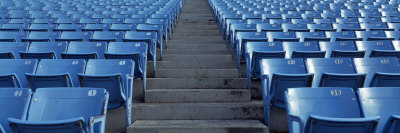 Empty Blue Seats in a Stadium, Soldier Field, Chicago, Illinois, USA Photographic Print by  Panoramic Images