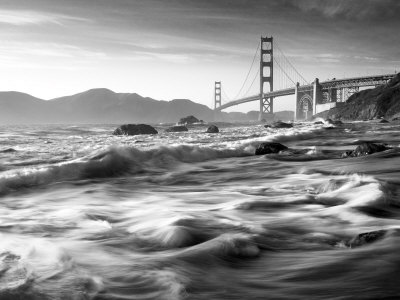san francisco golden gate bridge black and white. San Francisco, Golden Gate