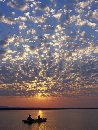 Zambezi River on Mackerel Sky At Dawn On The Zambezi River  Zambia Photographic Print