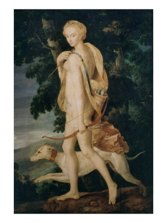 Diana the huntress, 16th century French Giclee Print by  Fontainebleau School