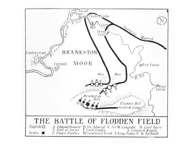 Plan of the Battle of Flodden Field in 1513 Giclee Print