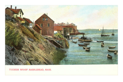 Tuckers Wharf, Marblehead, Mass. Premium Poster