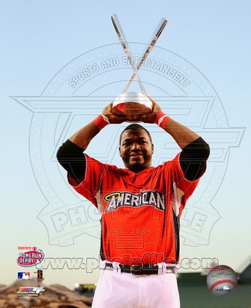 David Ortiz 2010 Home Run Derby Champion With Trophy Photo