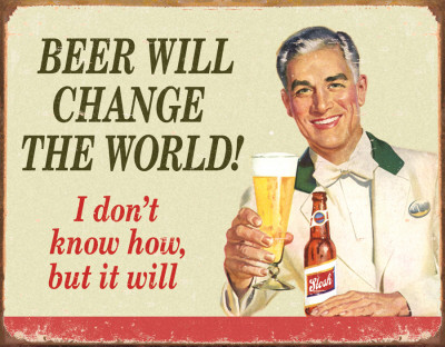 Ephemera - Beer Change Wood Tin Sign