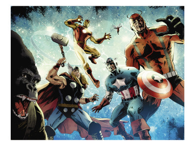 Ironman Captain America on Avengers Vs  Atlas  1 Group  Thor  Iron Man  Captain America And Giant