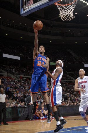 wilson chandler knicks. New York Knicks v Detroit Pistons: Wilson Chandler and Richard Hamilton Photographic Print