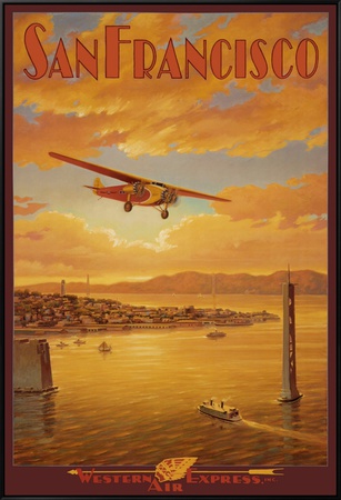 Western Air Express, San Francisco, California Framed Canvas Print by Kerne Erickson