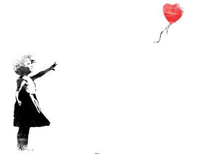 banksy art balloon. Heart Balloon Girl Art Print