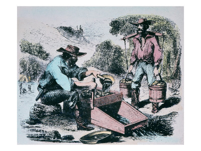 Wash Gold Dirt During the california gold rush 1849. Wash Gold Dirt During the