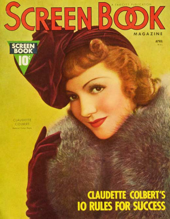 Claudette Colbert - Screen Book Magazine Cover 1930's Masterprint