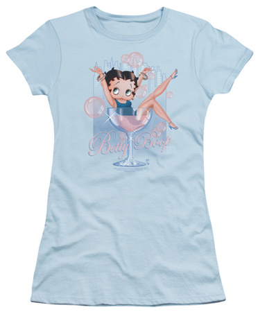 Juniors: Betty Boop-Pink Champagne T-Shirt