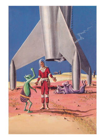 Rocket Lands on Alien Beast Art