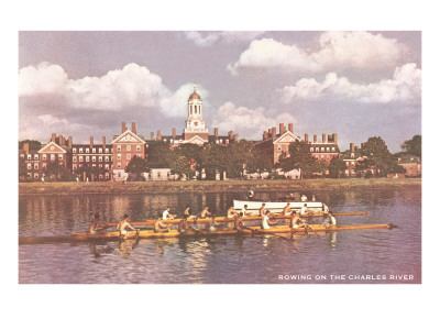 Rowing on the Charles River Print