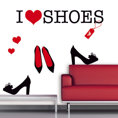 Blue Shoe Stickers on Love Shoes Decalque Em Parede Na Allposters Com Br