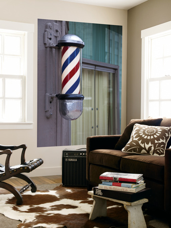 USA, Alabama, Decatur, Barber Shop Pole Mural por Walter Bibikow en ...
