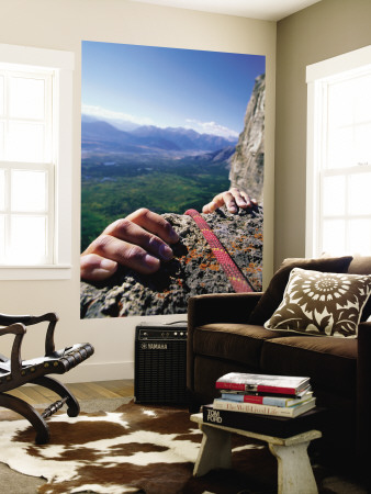 Climbers Hands Holding Onto Rock Ledge, Alberta, Canada Wall Mural by Philip & Karen Smith
