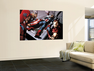 Iron  America on Group  Captain America  Giant Man  Iron Man  Thor And Wasp Wall Mural