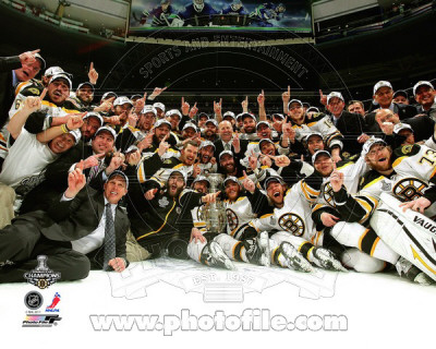 The Boston Bruins Celebrate Winning Game 7 of the 2011 NHL Stanley Cup Finals Photo