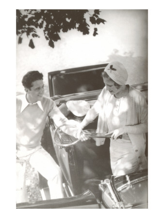 Couple with Tennis Racket Prints