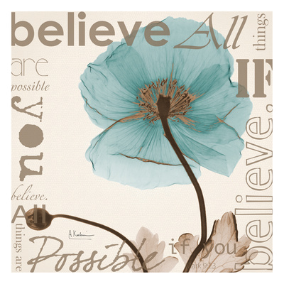 Believe, Blue Poppy Print by Albert Koetsier