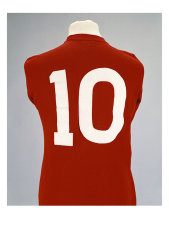 A Red England World Cup Final International Shirt, No.10, Worn by Geoff Hurst in 1966 World Cup… Giclee Print