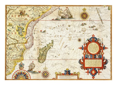 Map of Eastern Africa by Arnold Florent van Langren after Jan Huygen van Linschoten Giclee Print by  Stapleton Collection