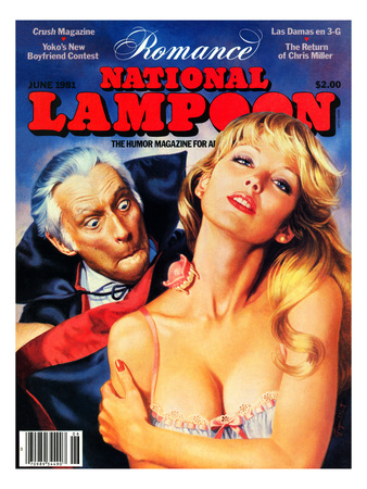 National Lampoon, June 1981 - Romance: Vampires Denture Catch on Woman's Neck Prints