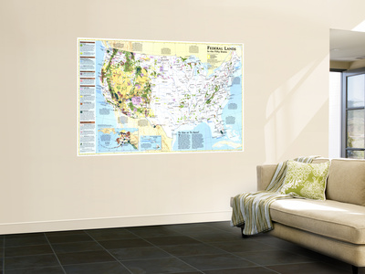 1996 Federal Lands in the Fifty States Poster by  National Geographic Maps